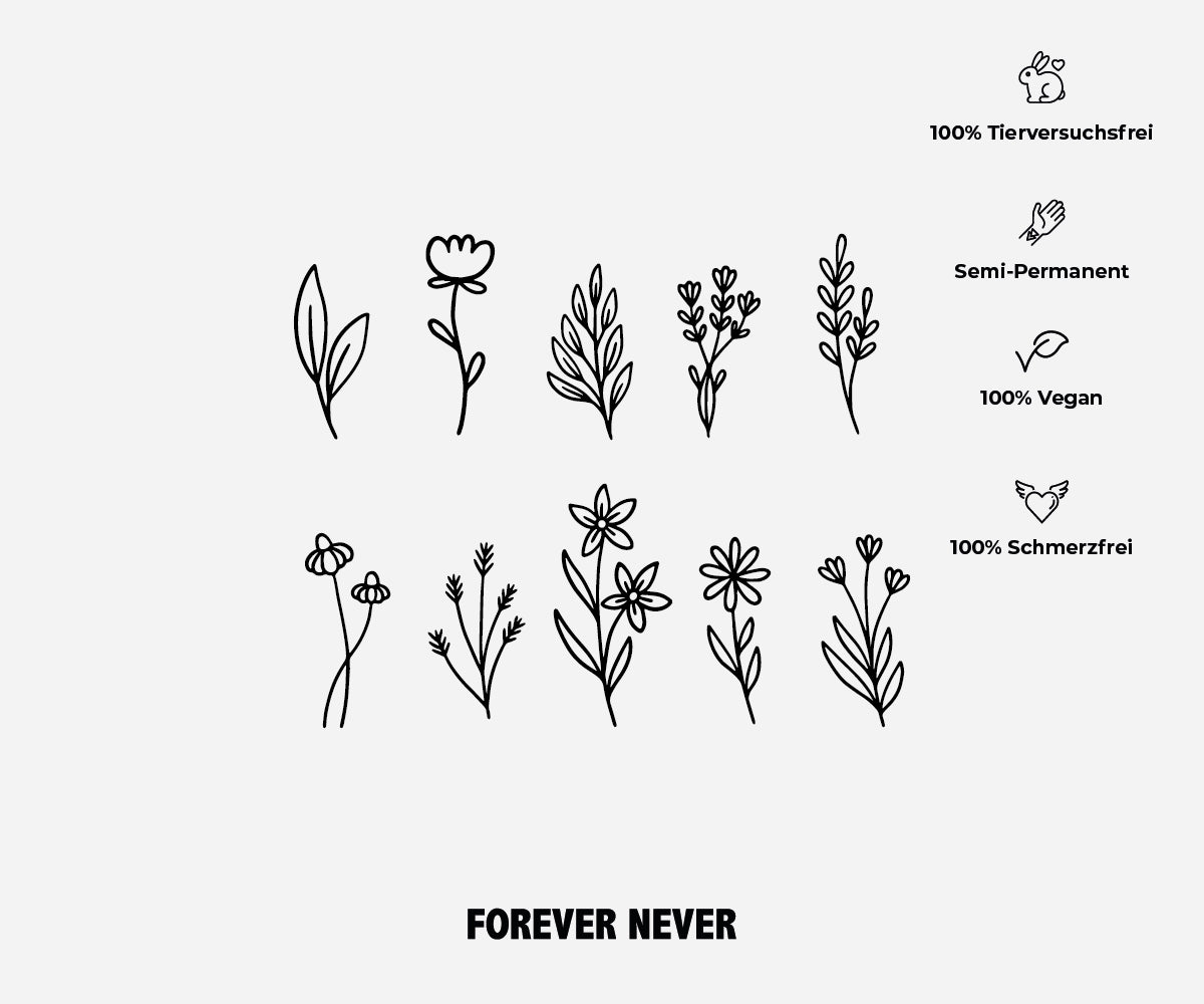 Blumen Finger Tattoos Set