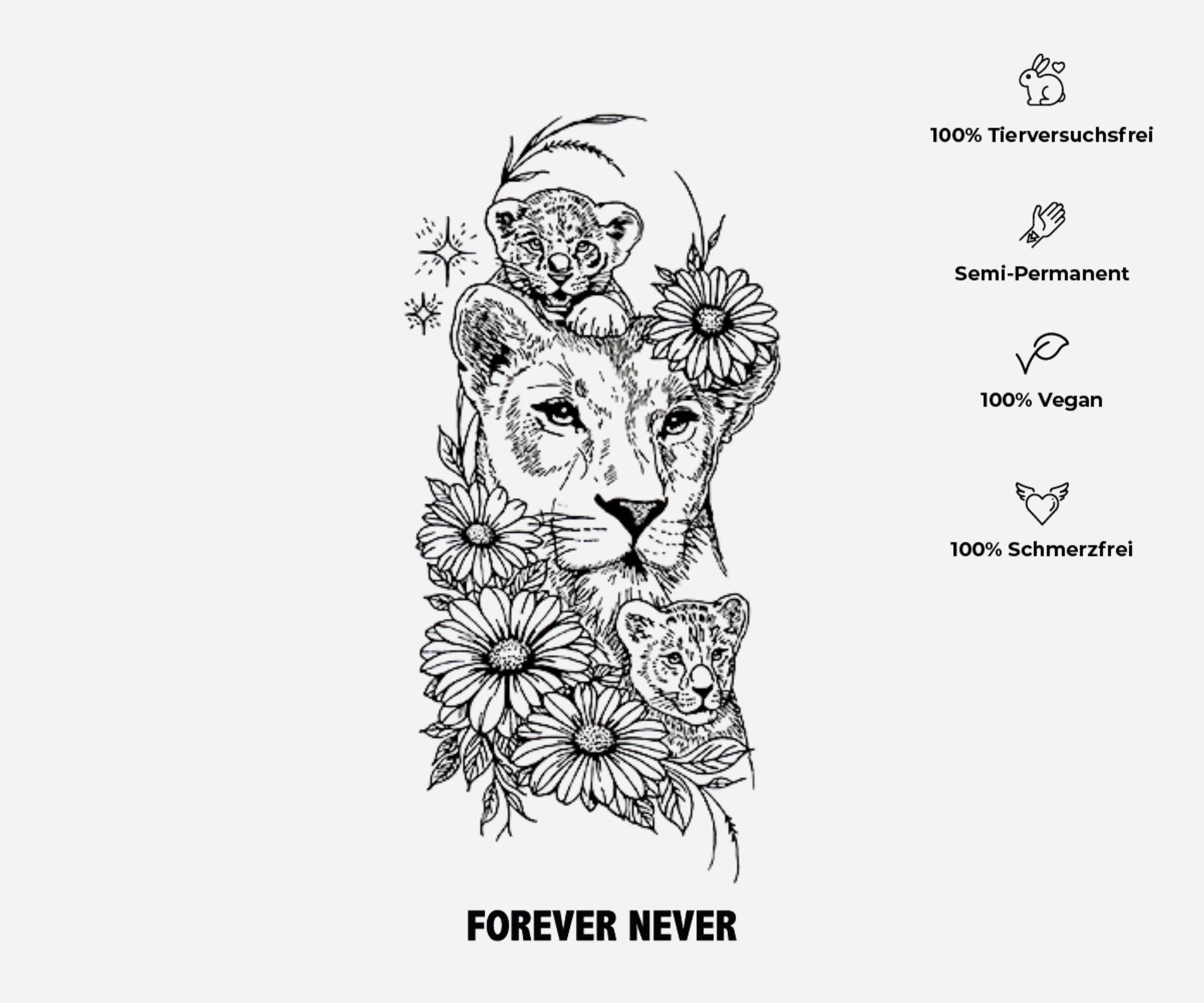 Löwen Mama (Schattentattoo)