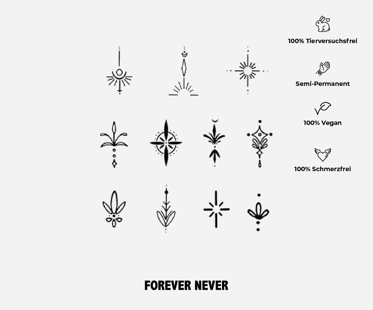 Oriental finger tattoo set