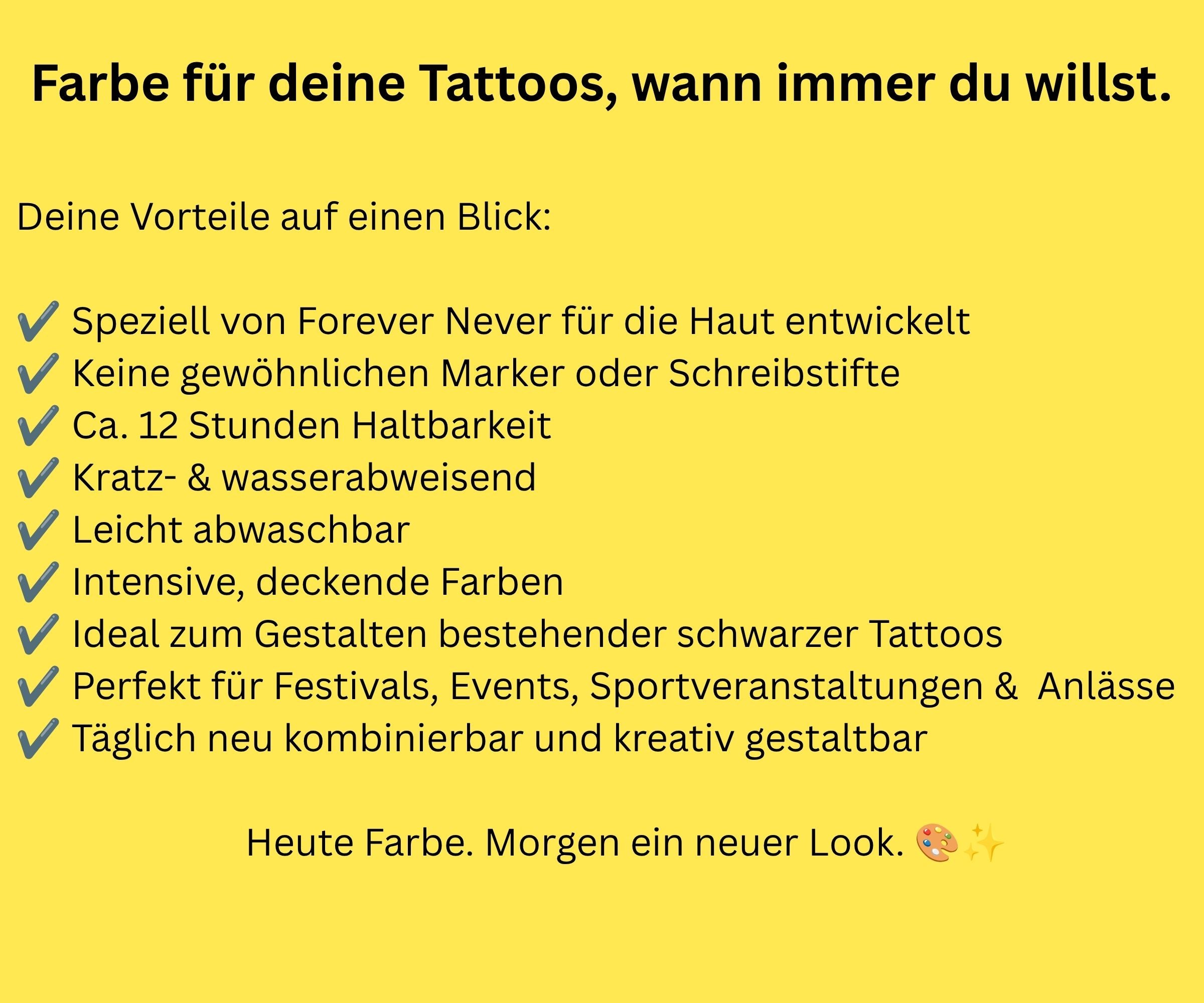 Farbige Tattoostifte 4er Set