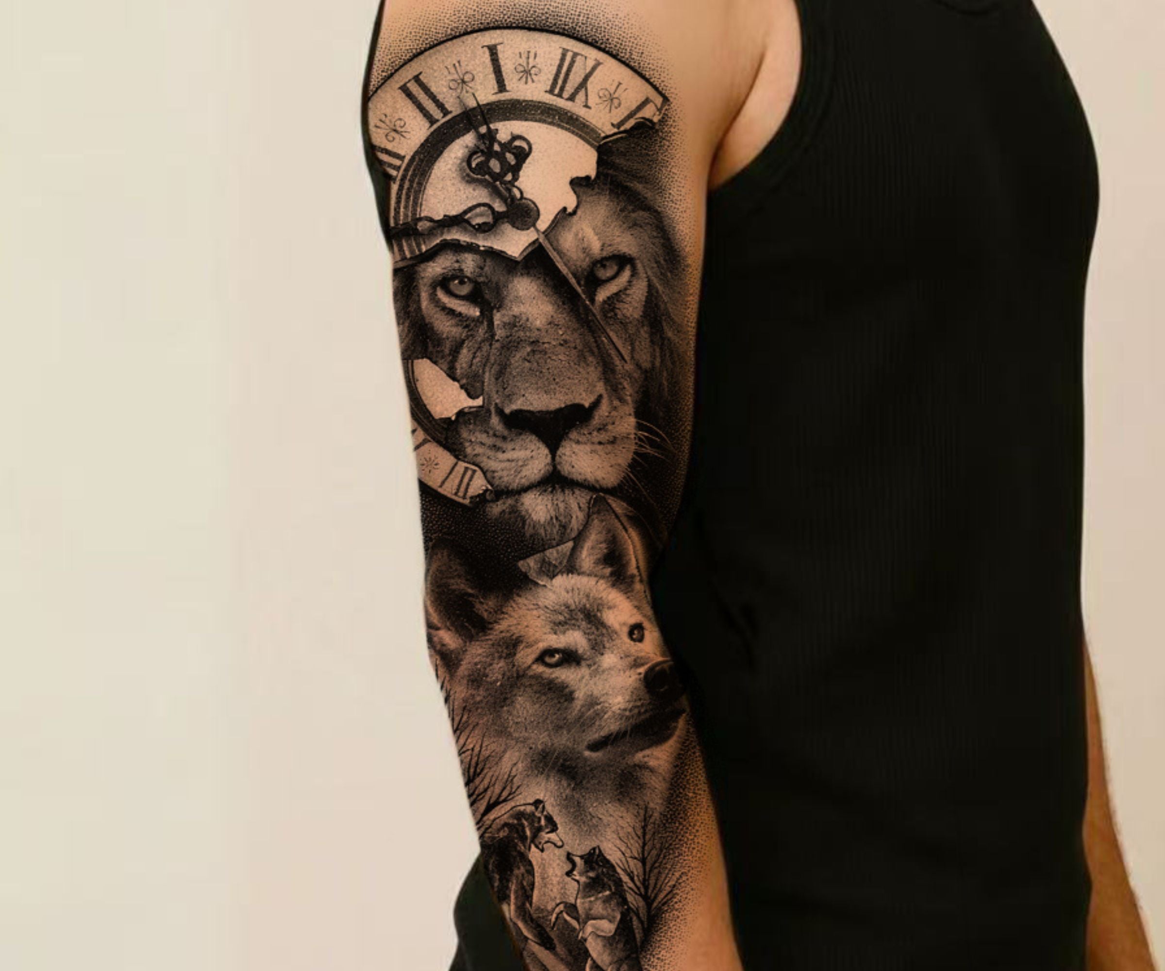 Tiere der Zeit Tattoo Sleeve