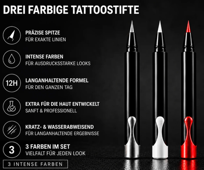 Farbige Tattoostifte 3er Set