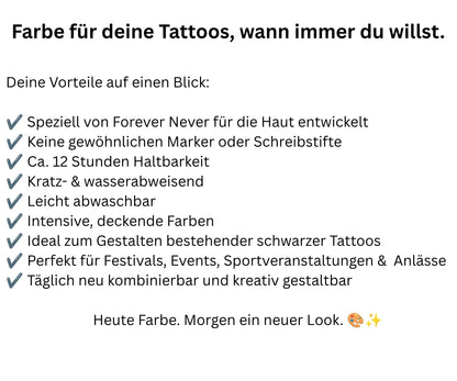 Tattoostift incl. Farben Starterset