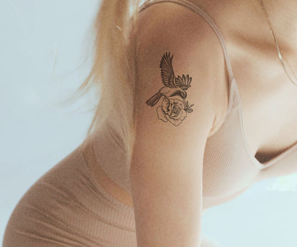 Blüten-Kolibri (Schattentattoo)