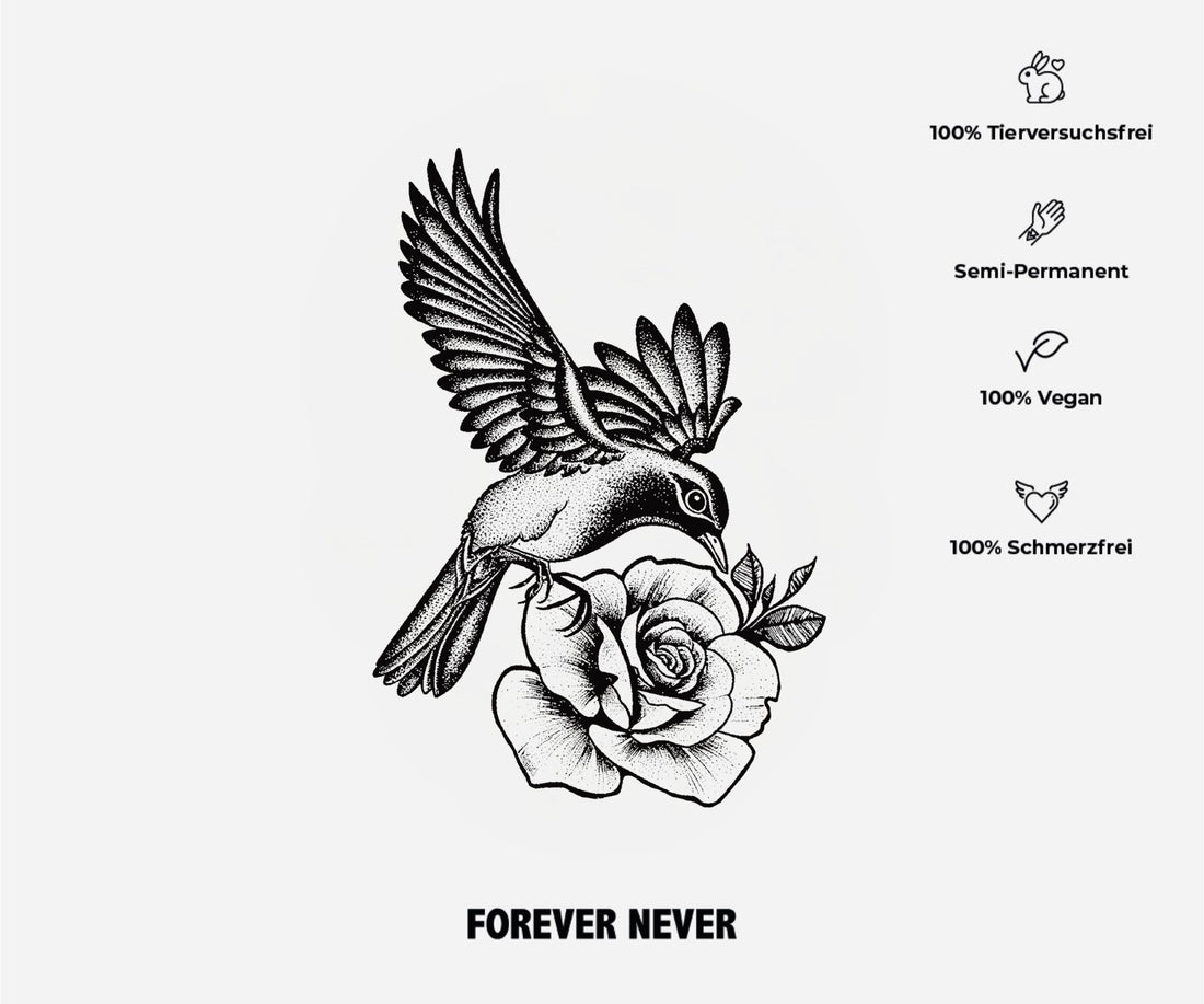 Blüten-Kolibri (Schattentattoo)