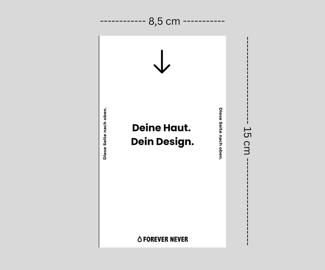 Personalisiertes Tattoo 8,5 x 15 cm