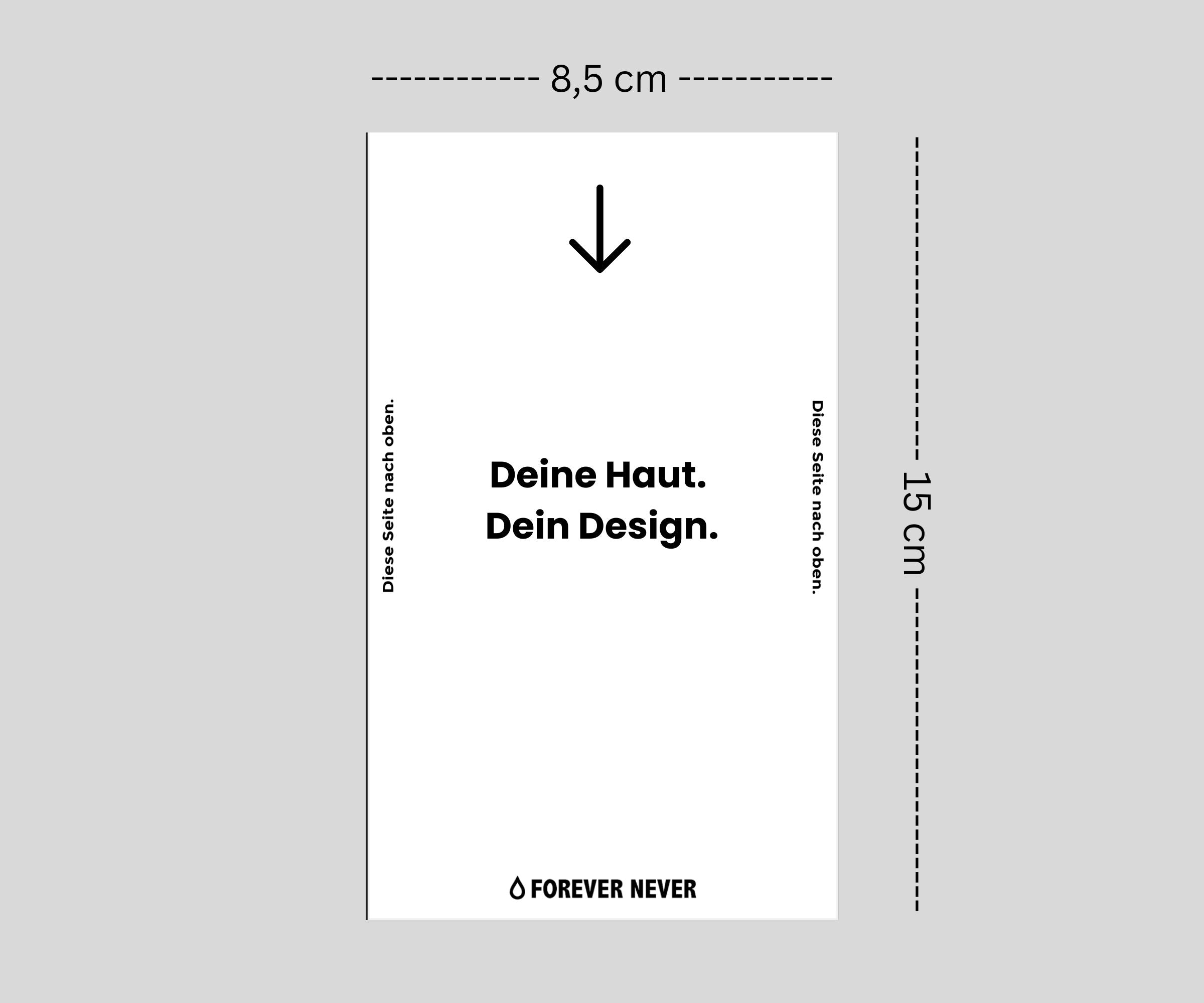 Personalisiertes Tattoo 8,5 x 15 cm