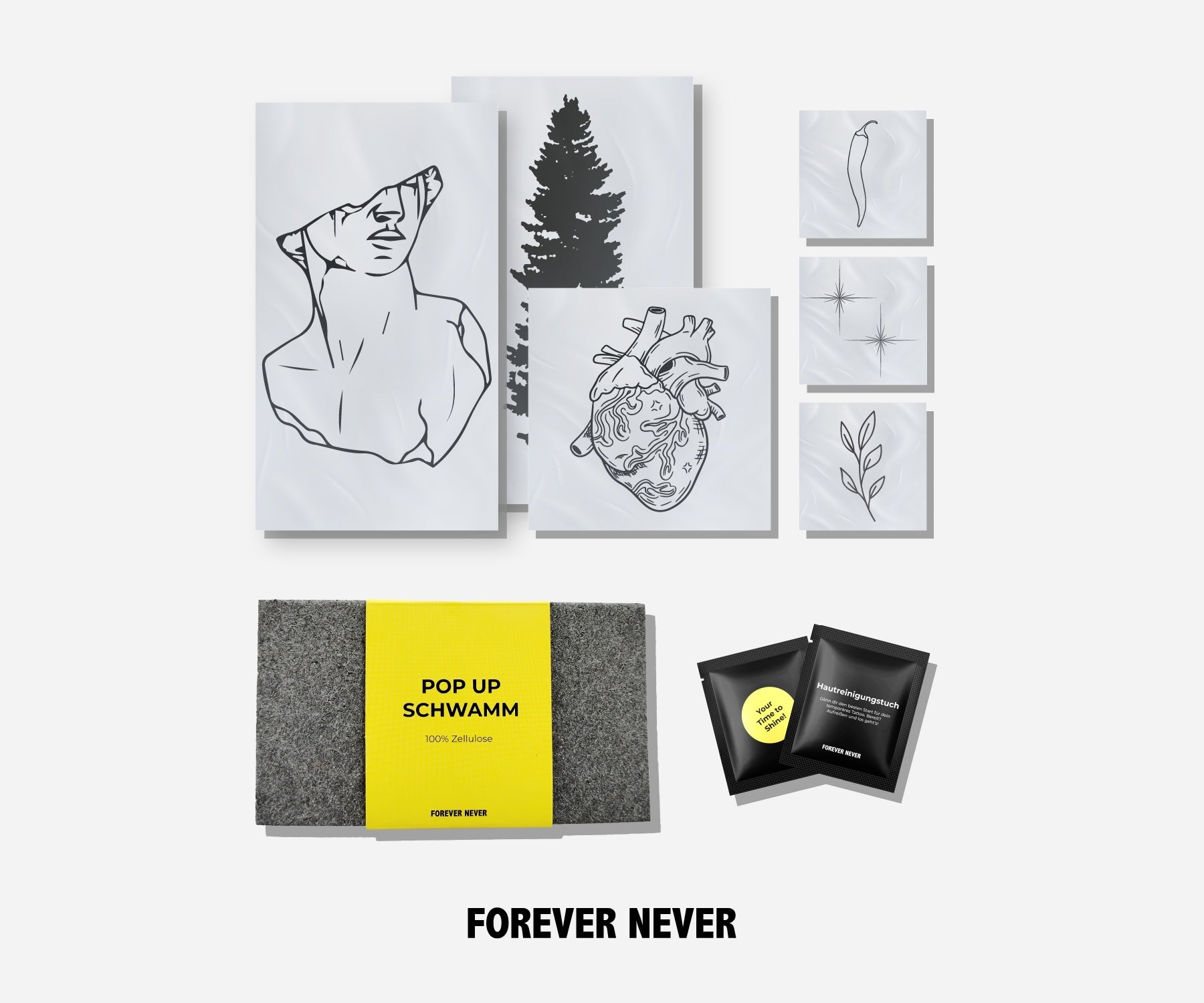 Forever Never Temporäre Tattoos – Blütenzweig, Halten Bis Zu 2 Wochen, Vegan & Wasserfest