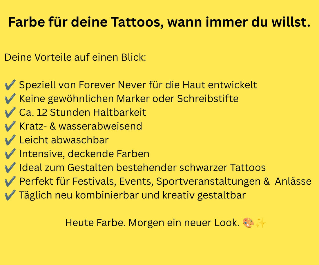 Farbige Tattoostifte 4er Set