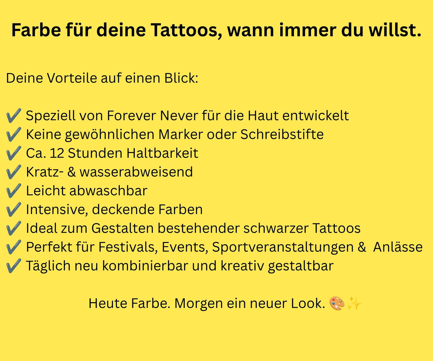 Farbige Tattoostifte 4er Set