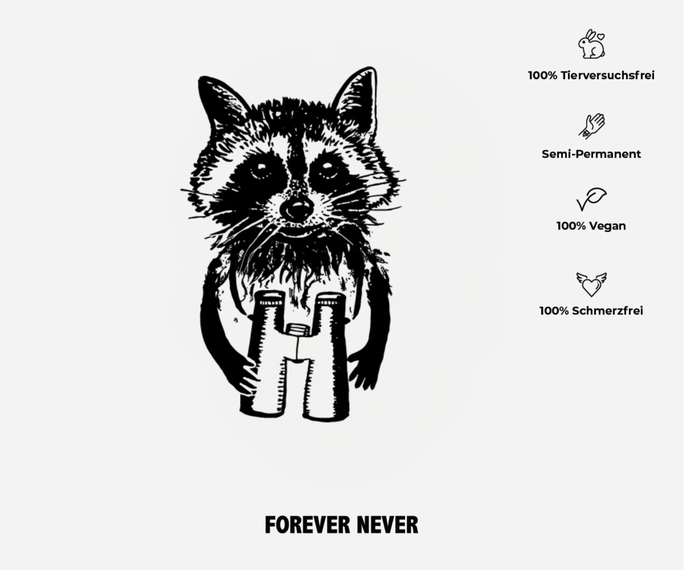 Männlicher Waschbär (Schattentattoo)